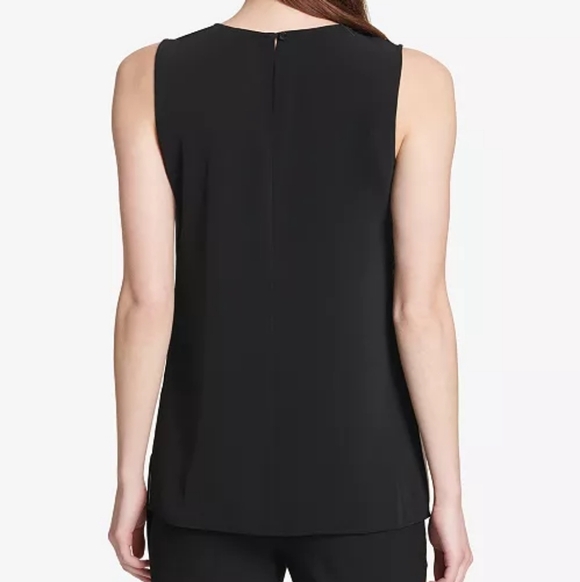 Calvin Klein Asymmetrical Sleeveless Fringe Top In Size Large - Picture 3 of 12